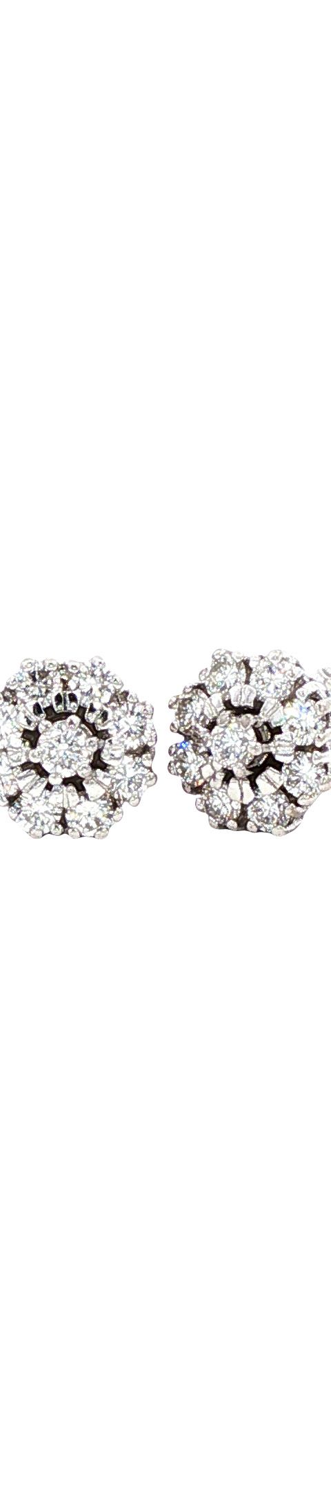 Vintage 14K White Gold Stud Earrings with Diamond